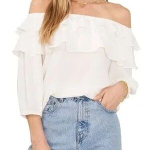 Sam & Jess Off the Shoulder Polka Dot Blouse